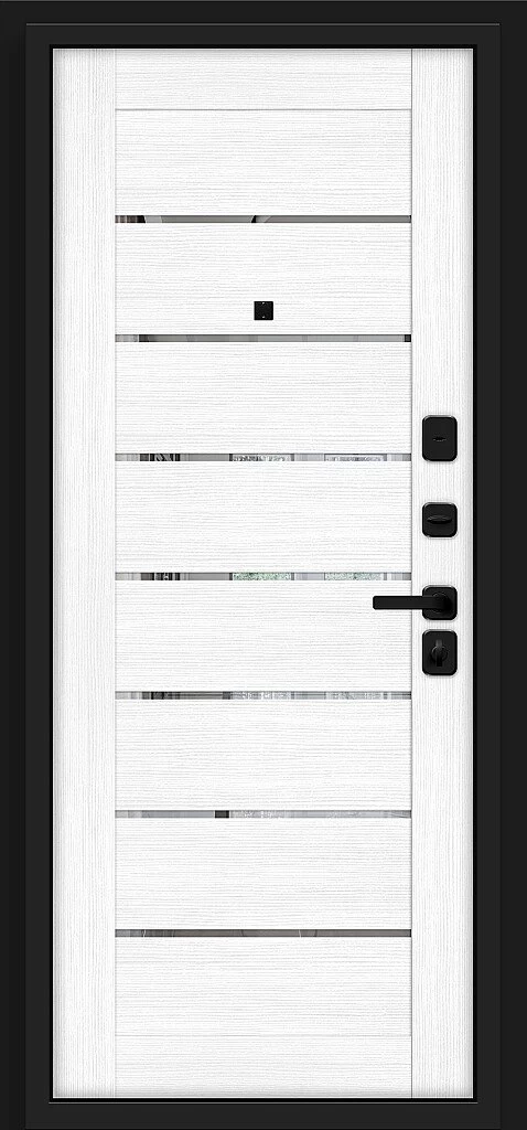 Фото Входная дверь Прайд Total Black/Snow Melinga BR5305 внутренняя сторона