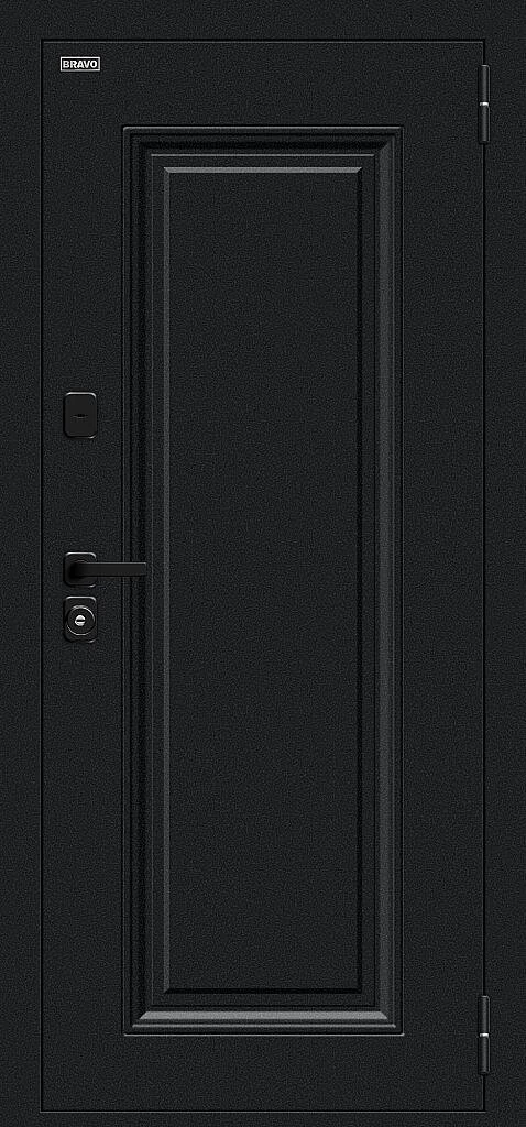 Входная дверь Thermo Флэш МФ/SBlack Букле черное/White Silk BR6217 внешняя сторона