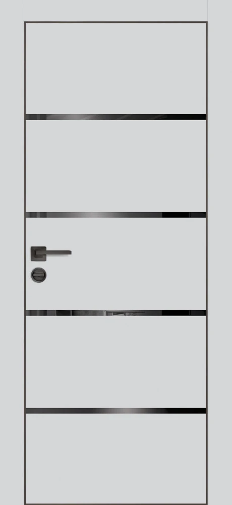 Фото Межкомнатная дверь PX-17 черная кромка с 4-х ст. Сапфир матовый