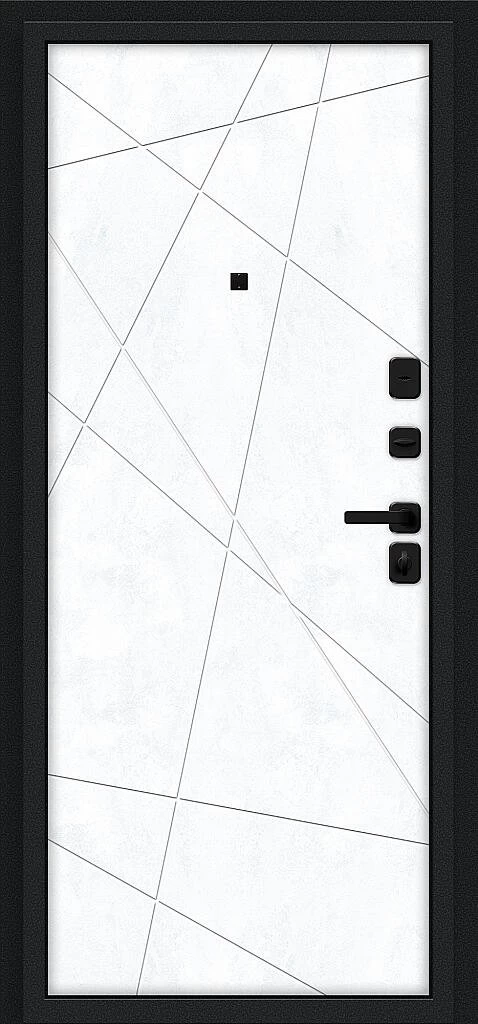 Входная дверь Граффити-5/SBlack Букле черное/Snow Art BR6188