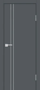 Межкомнатная дверь P-20 AL  молдинг Графит матовый