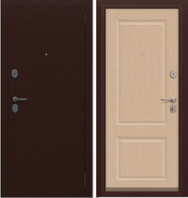 Дверь Браво Север-7 Антик Медный/Бежевый клен