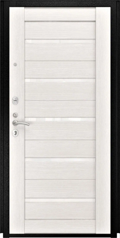 Входная дверь ДвериПРО L-43 СБ-1 (лак. белое, 16мм, беленый дуб) DPRO197032 внутренняя сторона