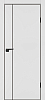 Межкомнатная дверь P-21  черный молдинг PET,  кромка ABS черная c 4-х ст. Белый матовый